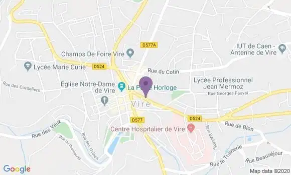 Localisation Vire - 14500