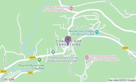 Localisation Champs sur Tarentaine - 15270