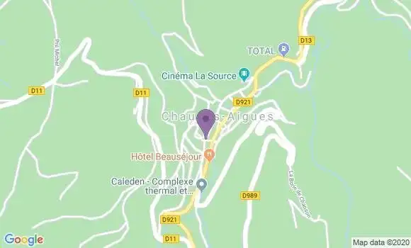 Localisation Chaudes Aigues - 15110