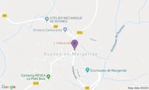 Localisation Ruynes En Margeride Bp - 15320