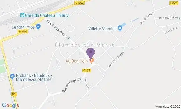 Localisation Etampes sur Marne Ap - 02400