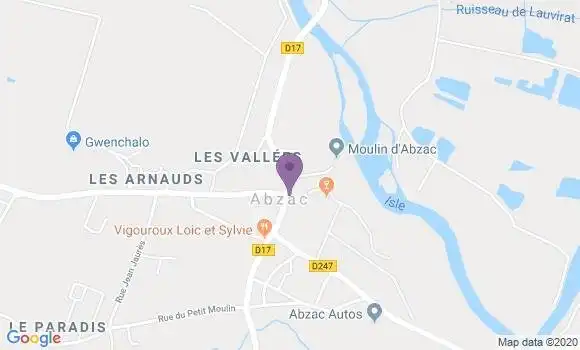 Localisation Abzac Bp - 16500