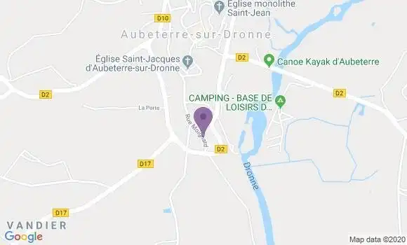 Localisation Aubeterre sur Dronne Bp - 16390