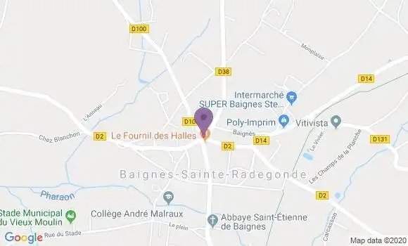 Localisation Baignes Sainte Radegonde Bp - 16360
