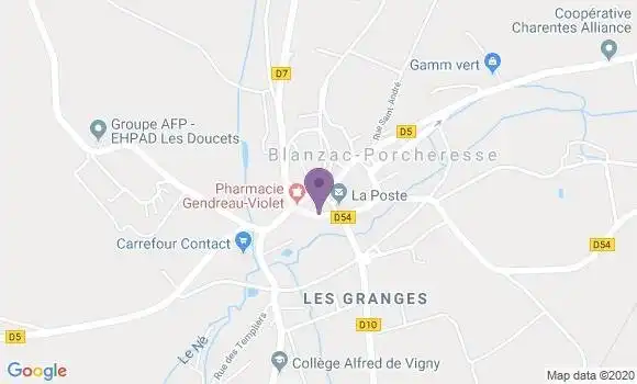 Localisation Blanzac Porcheresse - 16250