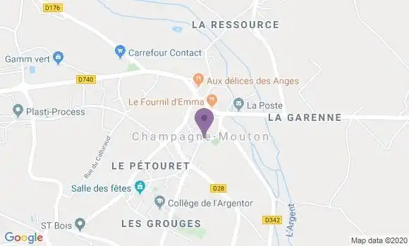 Localisation Champagne Mouton - 16350