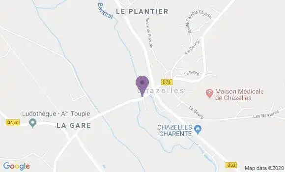 Localisation Chazelles Bp - 16380