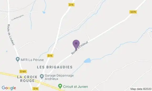 Localisation Exideuil sur Vienne Bp - 16150