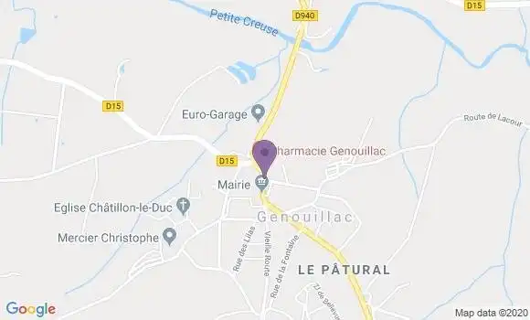 Localisation Genouillac Bp - 16270