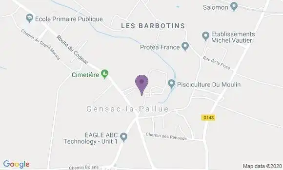 Localisation Gensac la Pallue Bp - 16130