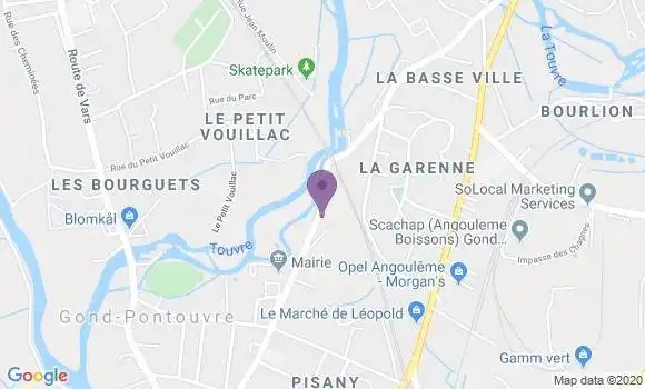 Localisation Gond Pontouvre - 16160