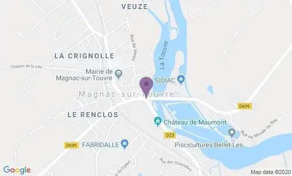 Localisation Magnac sur Touvre Bp - 16600