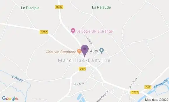 Localisation Marcillac Lanville Ap - 16140