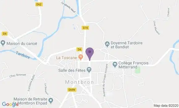Localisation Montbron - 16220