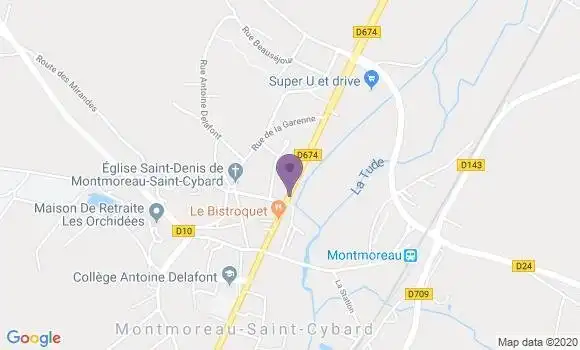 Localisation Montmoreau Saint Cybard - 16190