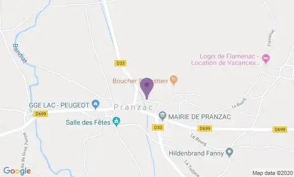 Localisation Pranzac Bp - 16110