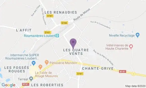 Localisation Roumazieres Loubert Bp - 16270