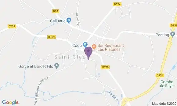 Localisation Saint Claud - 16450