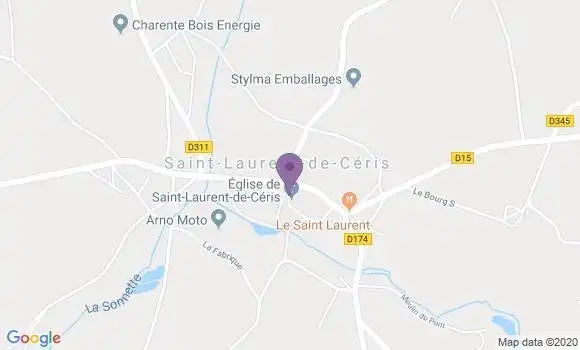 Localisation Saint Laurent de Ceris Bp - 16450