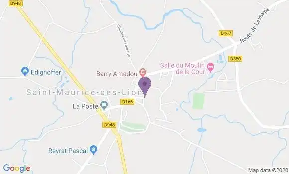 Localisation Saint Maurice des Lions Ap - 16500