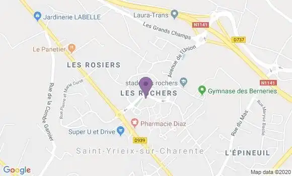 Localisation Saint Yrieix sur Charente - 16710