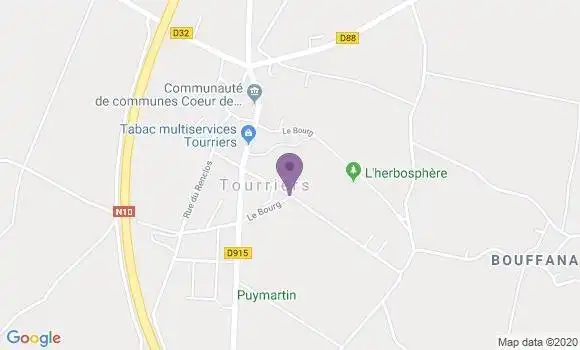 Localisation Tourriers Ap - 16560