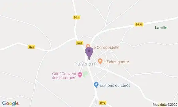 Localisation Tusson Ap - 16140
