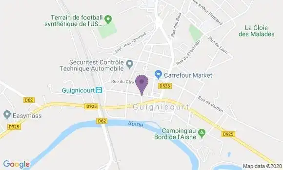 Localisation Guignicourt - 02190