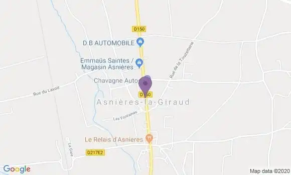Localisation Asnieres la Giraud Ap - 17400