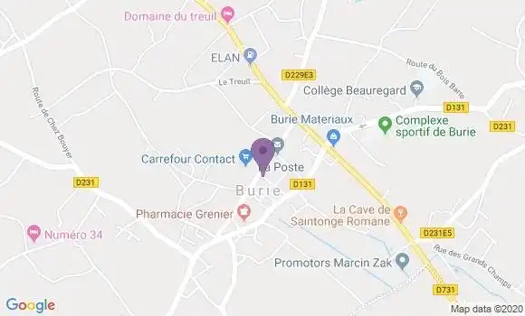 Localisation Burie - 17770