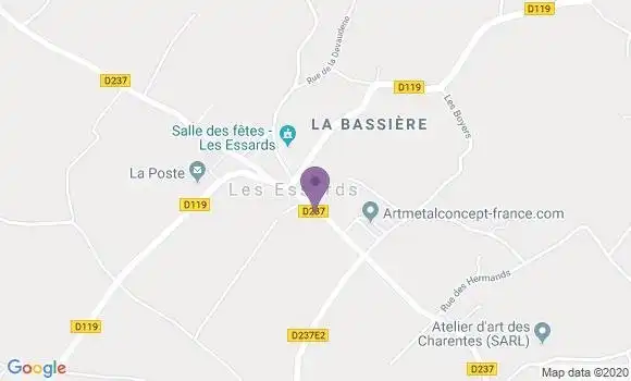 Localisation Les Essards Ap - 17250