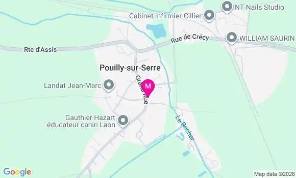 Localisation Pouilly sur Serre - 02270