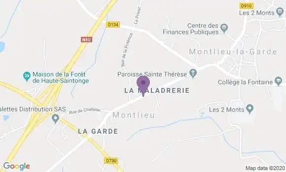 Localisation Montlieu la Garde - 17210