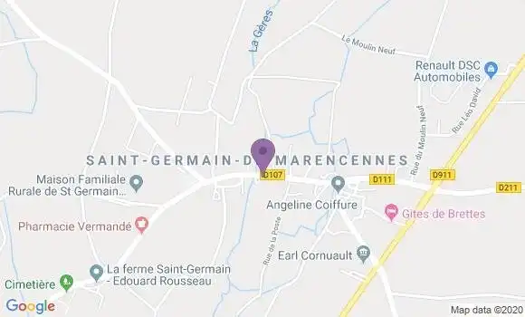 Localisation Saint Germain de Marencennes Ap - 17700