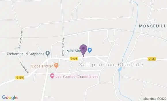 Localisation Salignac sur Charente Ap - 17800