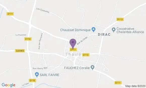 Localisation Thaire Bp - 17290