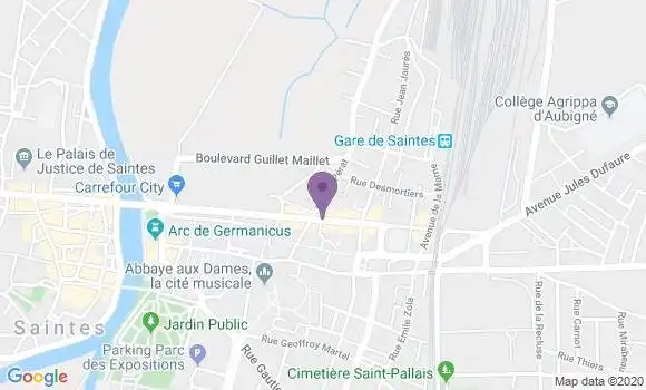 Localisation Saintes Gambetta Bp - 17100