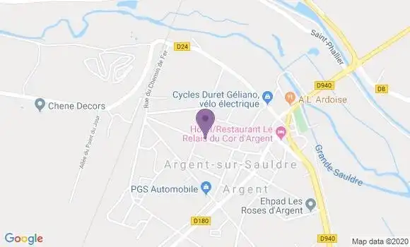Localisation Argent sur Sauldre Bp - 18410