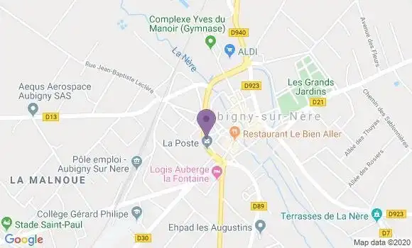 Localisation Aubigny sur Nere - 18700