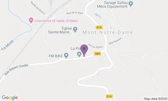 Localisation Mont Notre Dame Bp - 02220