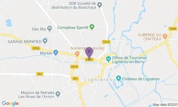 Localisation Lignieres - 18160
