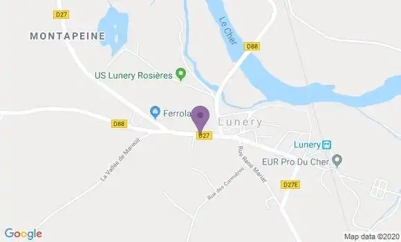 Localisation Lunery Bp - 18400