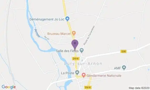 Localisation Lury sur Arnon Bp - 18120