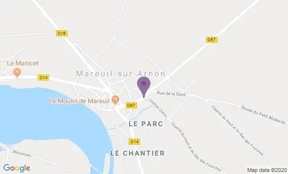 Localisation Mareuil sur Arnon Ap - 18290
