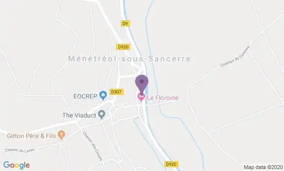 Localisation Menetreol sous Sancerre Ap - 18300