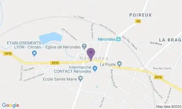 Localisation Nerondes - 18350