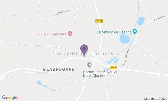 Localisation Neuvy Deux Clochers Ap - 18250
