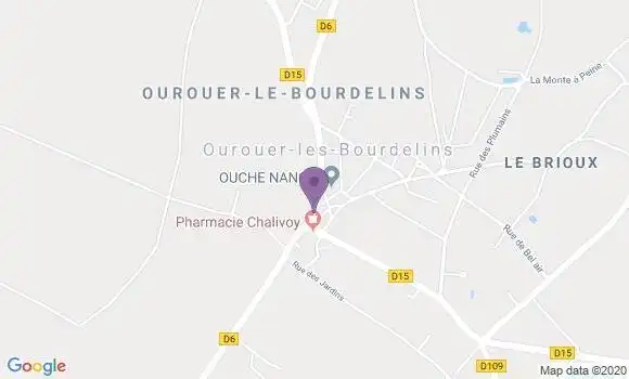 Localisation Ourouer les Bourdelins Bp - 18350
