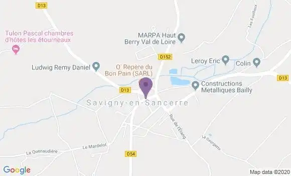 Localisation Savigny En Sancerre Bp - 18240