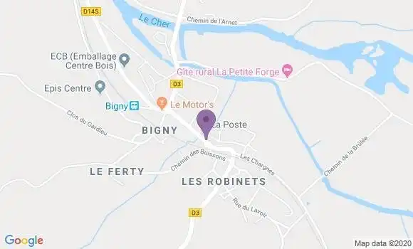 Localisation Bigny Vallenay Bp - 18190
